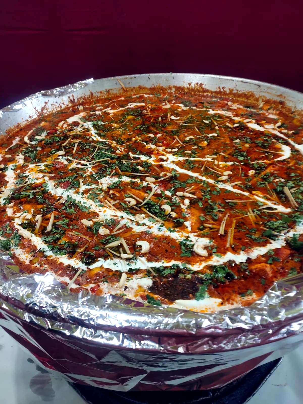 Vegetarian curry prepared for an event meal