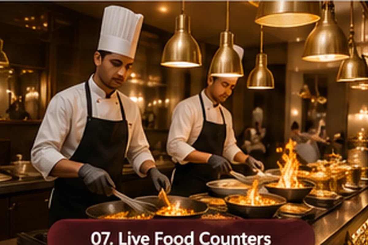 Live food counter for catering event in Prayagraj