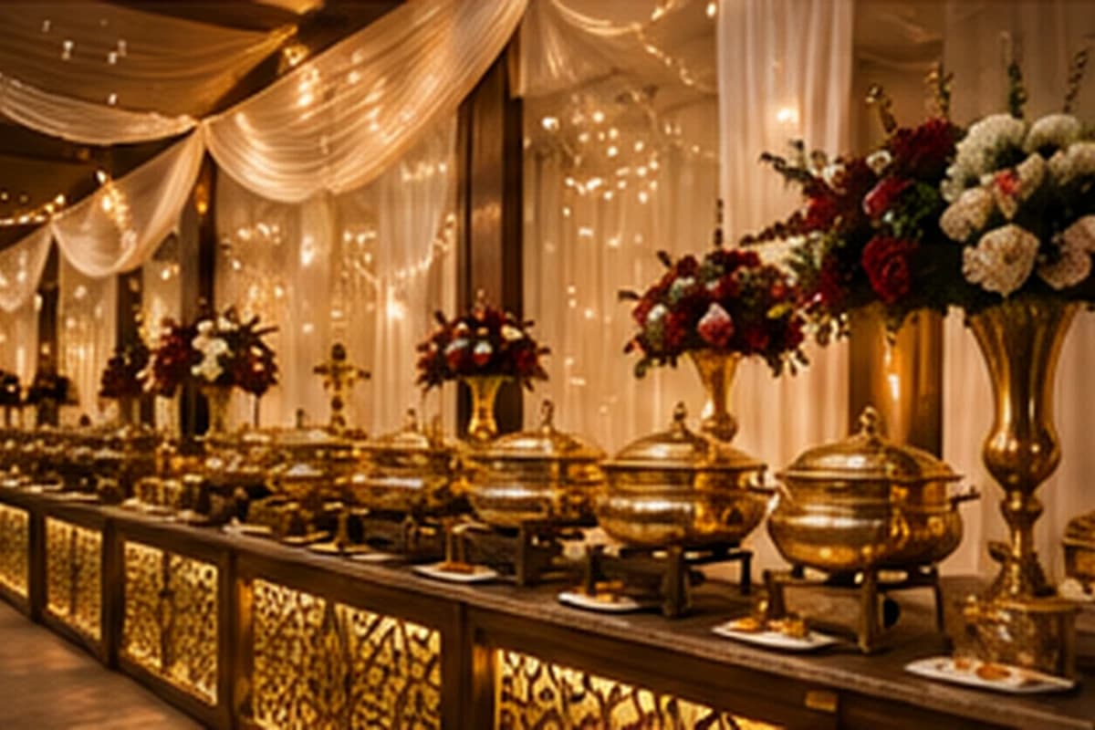 Luxury wedding catering buffet in Prayagraj